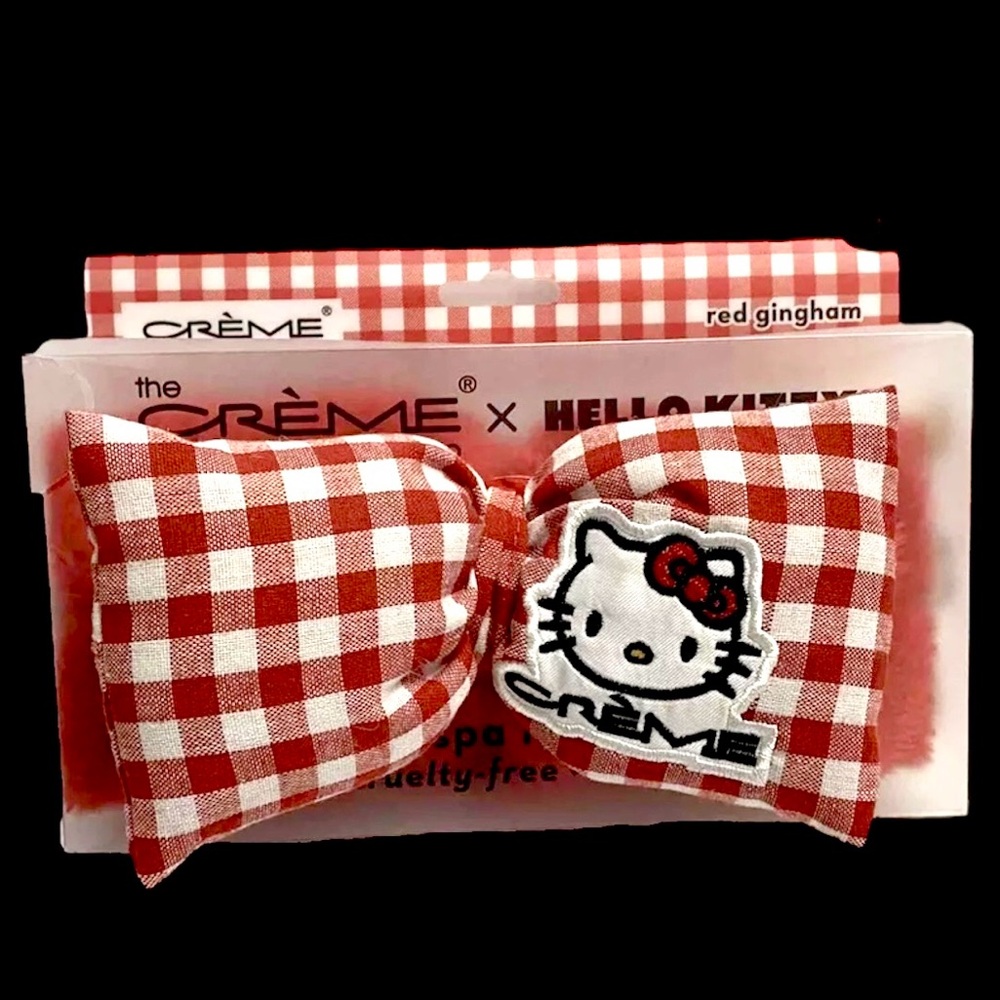 Hello Kitty Headband Red & White Gingham Check